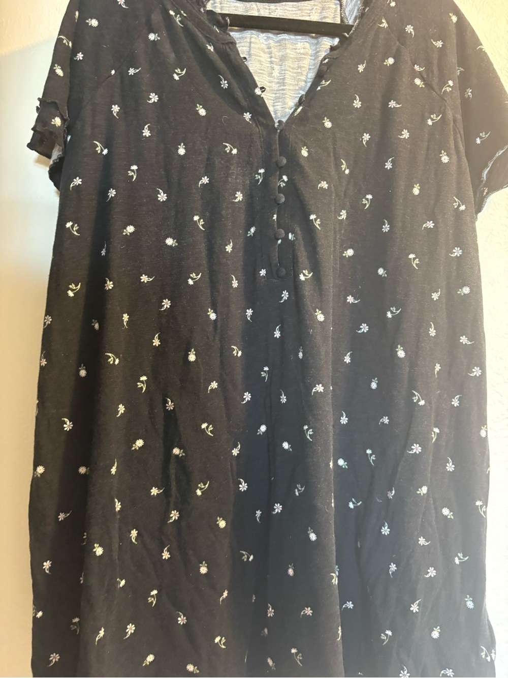 torrid Black Short-Sleeve Floral Button-Front Tunic